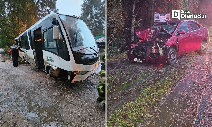 Microbús volcó con 14 pasajeros en la ruta Valdivia-Paillaco
