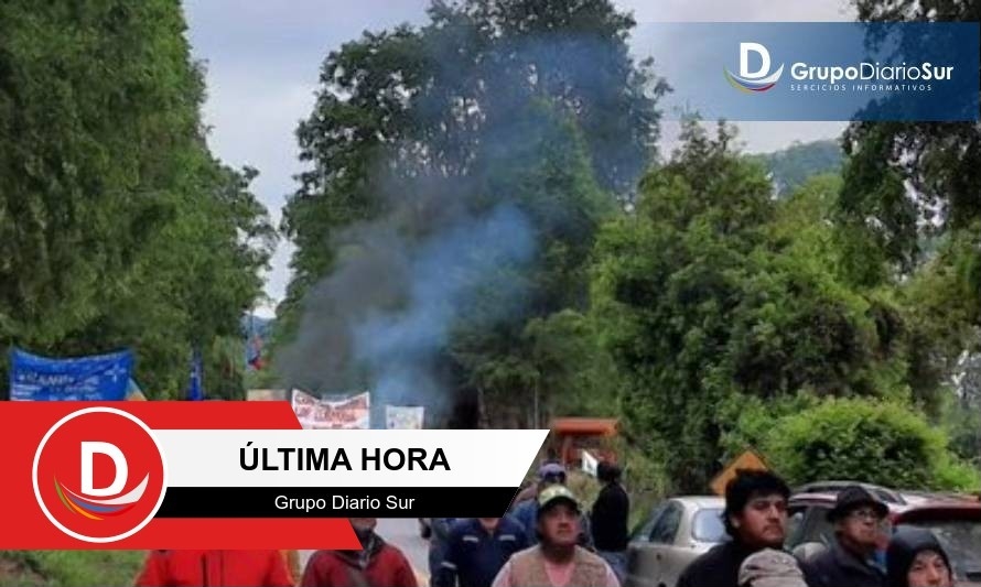Alrededor de 70 manifestantes cortan ruta en Panguipulli 