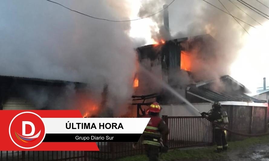 [ACTUALIZACIÓN] Tres casas resultaron afectadas por incendio en Valdivia 
